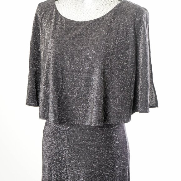 NWT CONNECTED APPAREL PLUS CAPE METALLIC JUMPSUIT - sz 18 - Picture 4 of 5